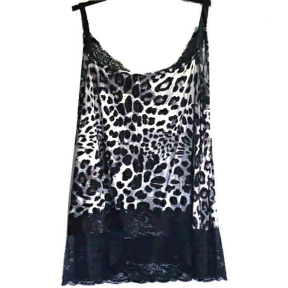 New with Tags: Gray Leopard & Black Lace Soft Cami Tank: Lane Bryant: Size 18/20 - Picture 1 of 3